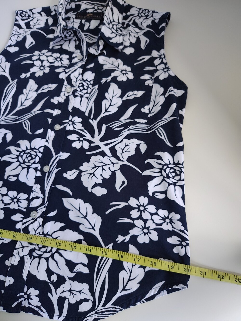 VTG British Khaki Floral 2 Piece Set Cotton Wide Leg Crop Separates Sz 4/8 - Picture 7 of 12